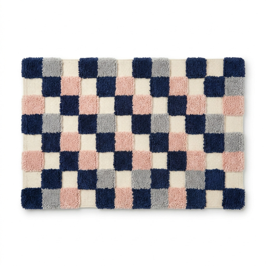 Beginner-Friendly DIY Tufted Checkered Rug for Your Bedroom