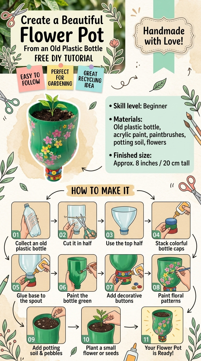 Create a Beautiful Flower Pot From an Old Plastic Bottle