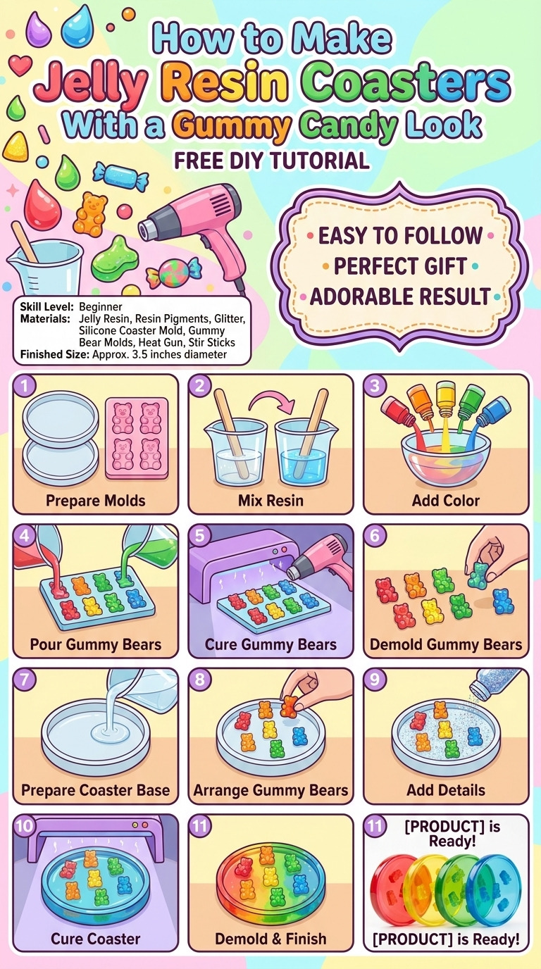 How to Make Jelly Resin Coasters With a Gummy Candy Look
