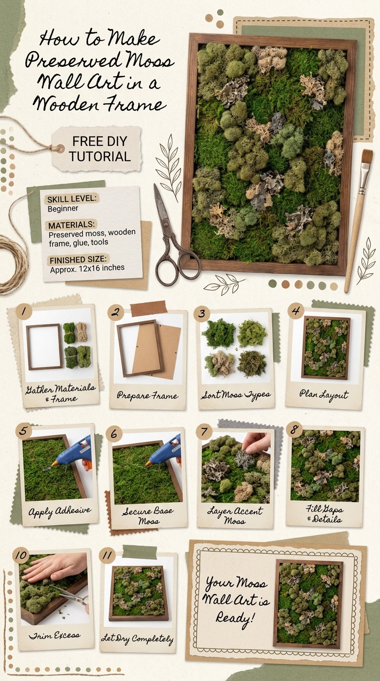 How to Make Preserved Moss Wall Art in a Wooden Frame