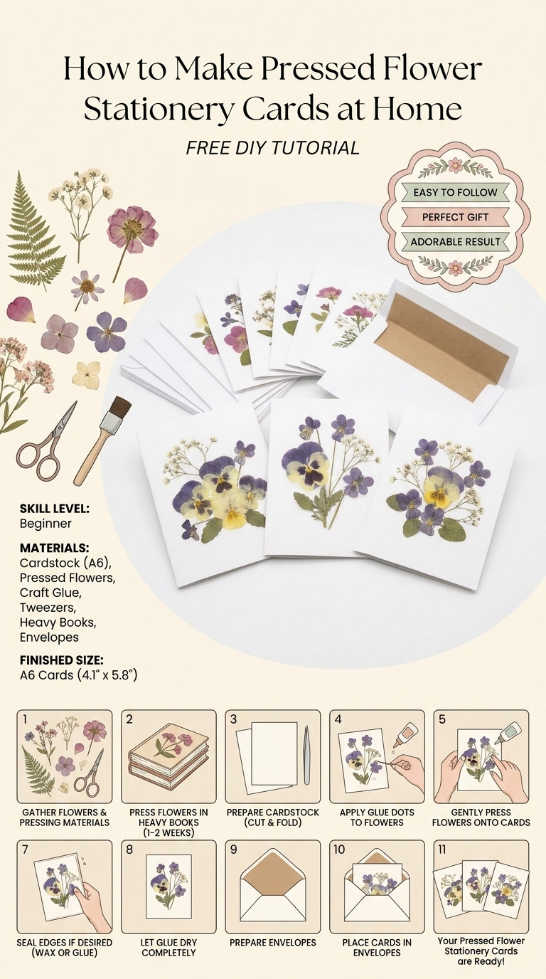 How to Make Pressed Flower Stationery Cards at Home