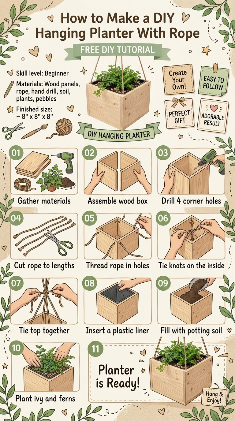 How to Make a DIY Hanging Planter With Rope