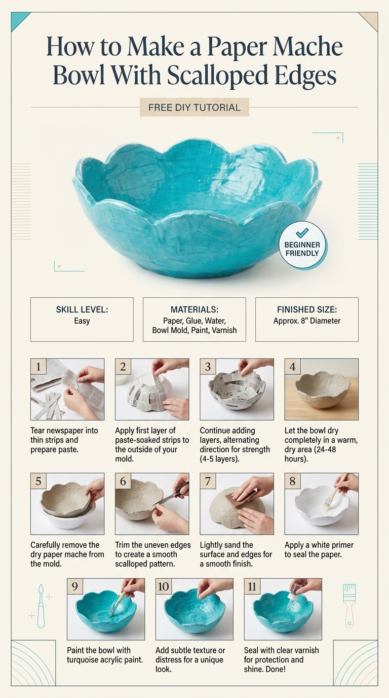 How to Make a Paper Mache Bowl With Scalloped Edges