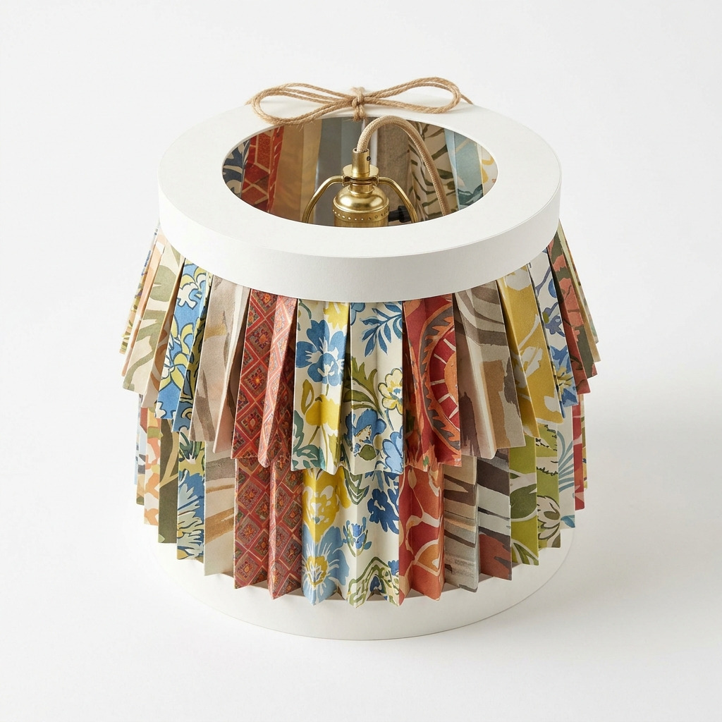 How to Make a Pleated Paper Lampshade From Wallpaper Scraps — An Easy DIY Anyone Can Do