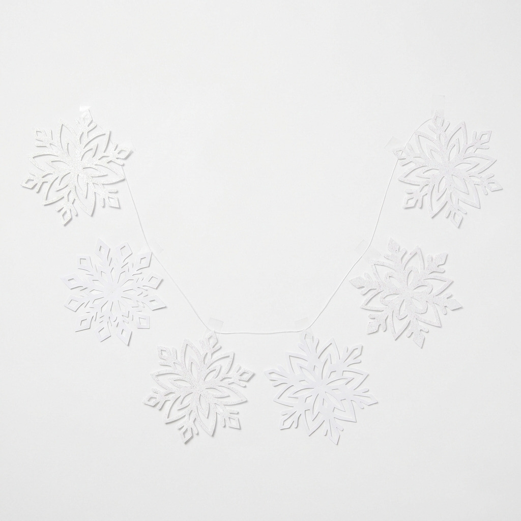 Paper Snowflake Window Garland Kids Can Make in Minutes
