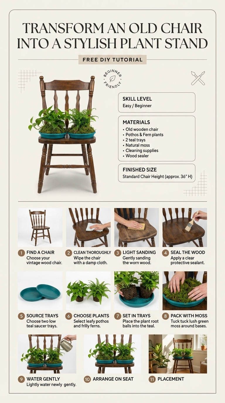 Transform an Old Chair Into a Stylish Plant Stand