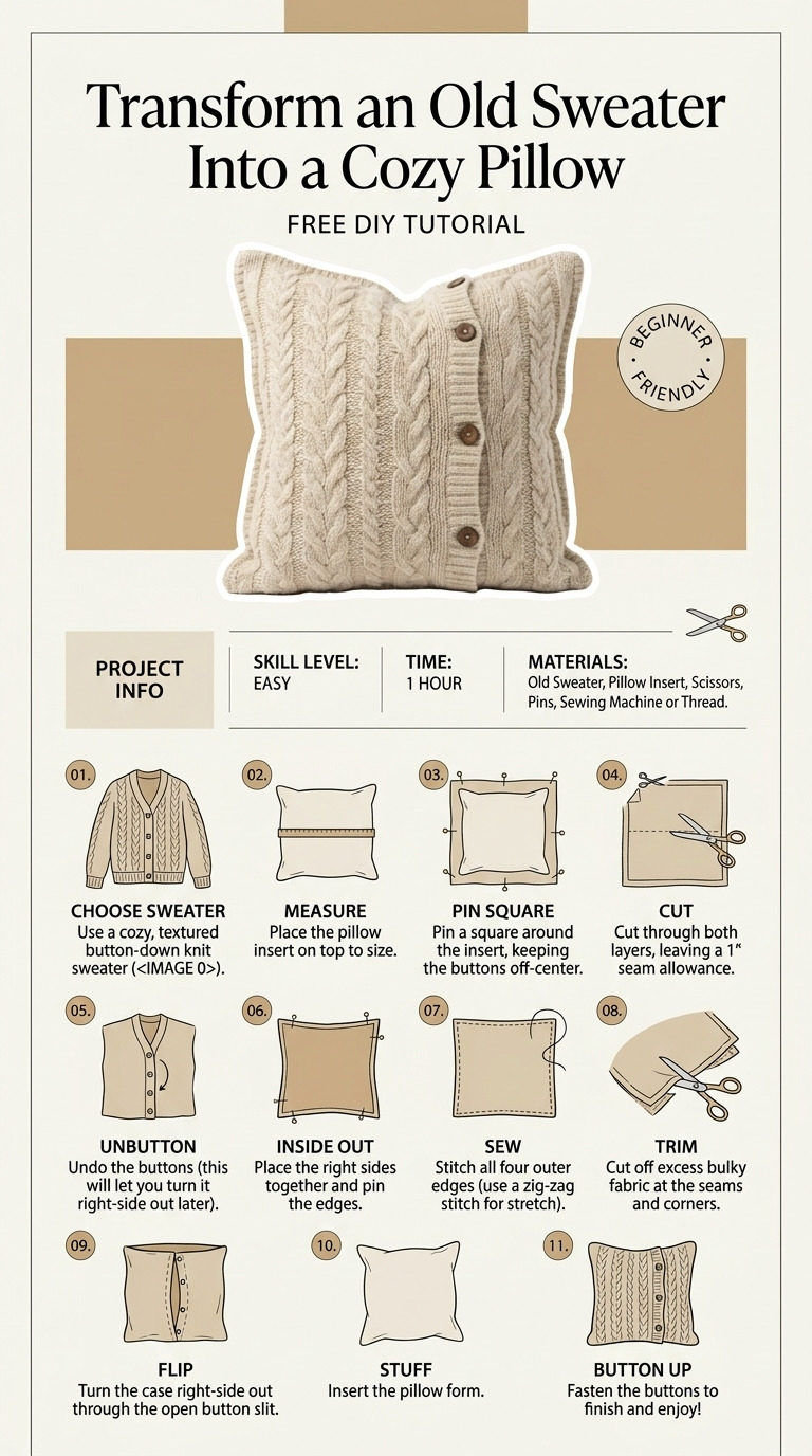 How to Transform an Old Sweater Into a Cozy Pillow — An Easy DIY Anyone Can Do