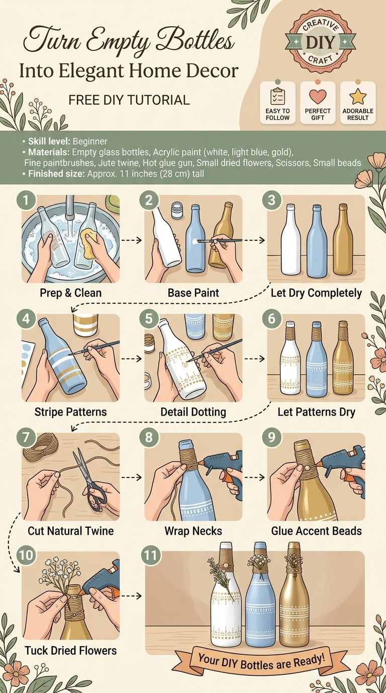 How to Turn Empty Bottles Into Elegant Home Decor — An Easy DIY Anyone Can Do