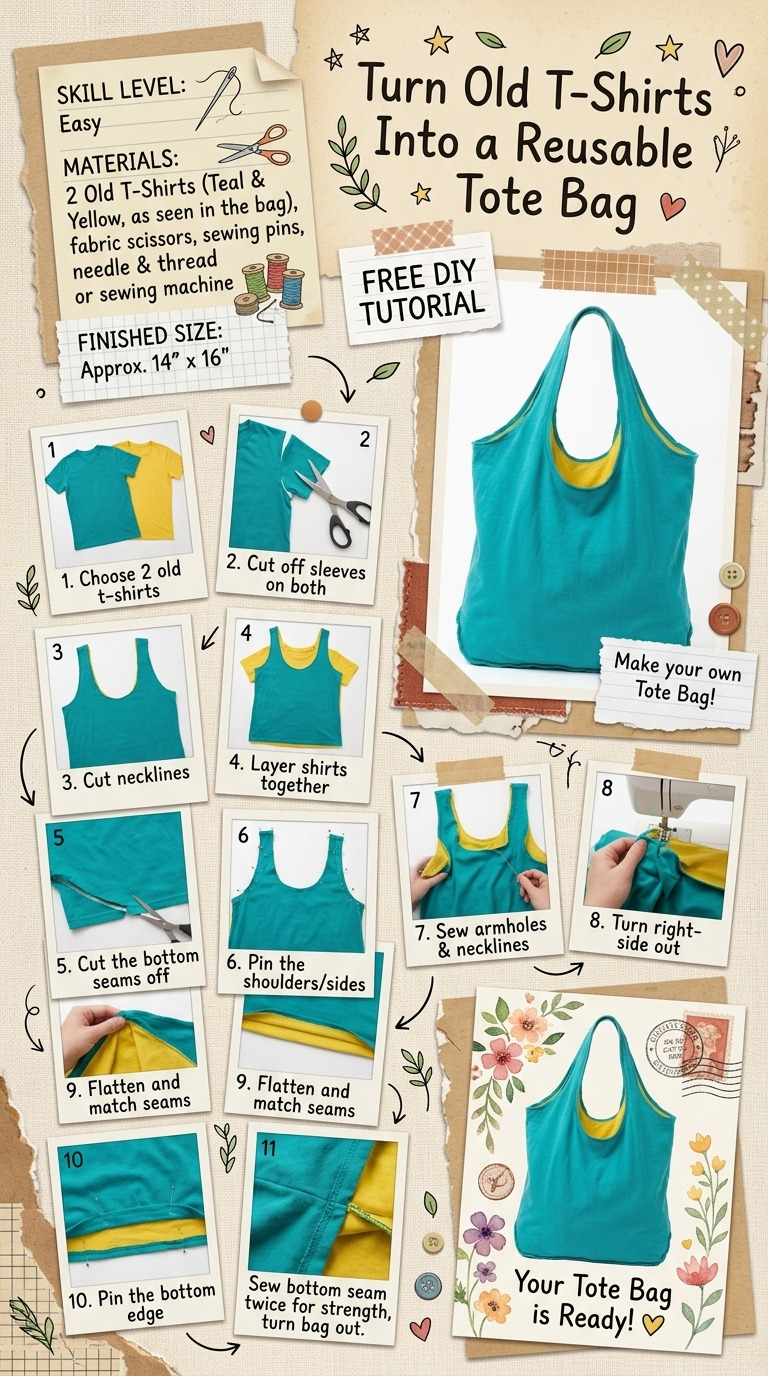 How to Make a Reusable Tote Bag From Old T-Shirts — An Easy DIY Anyone Can Do