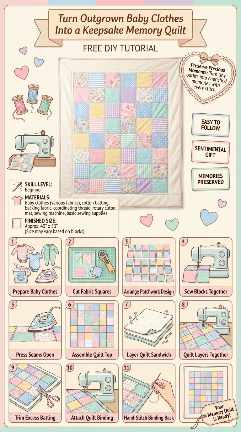 How to Turn Outgrown Baby Clothes Into a Keepsake Memory Quilt — An Easy DIY Anyone Can Do