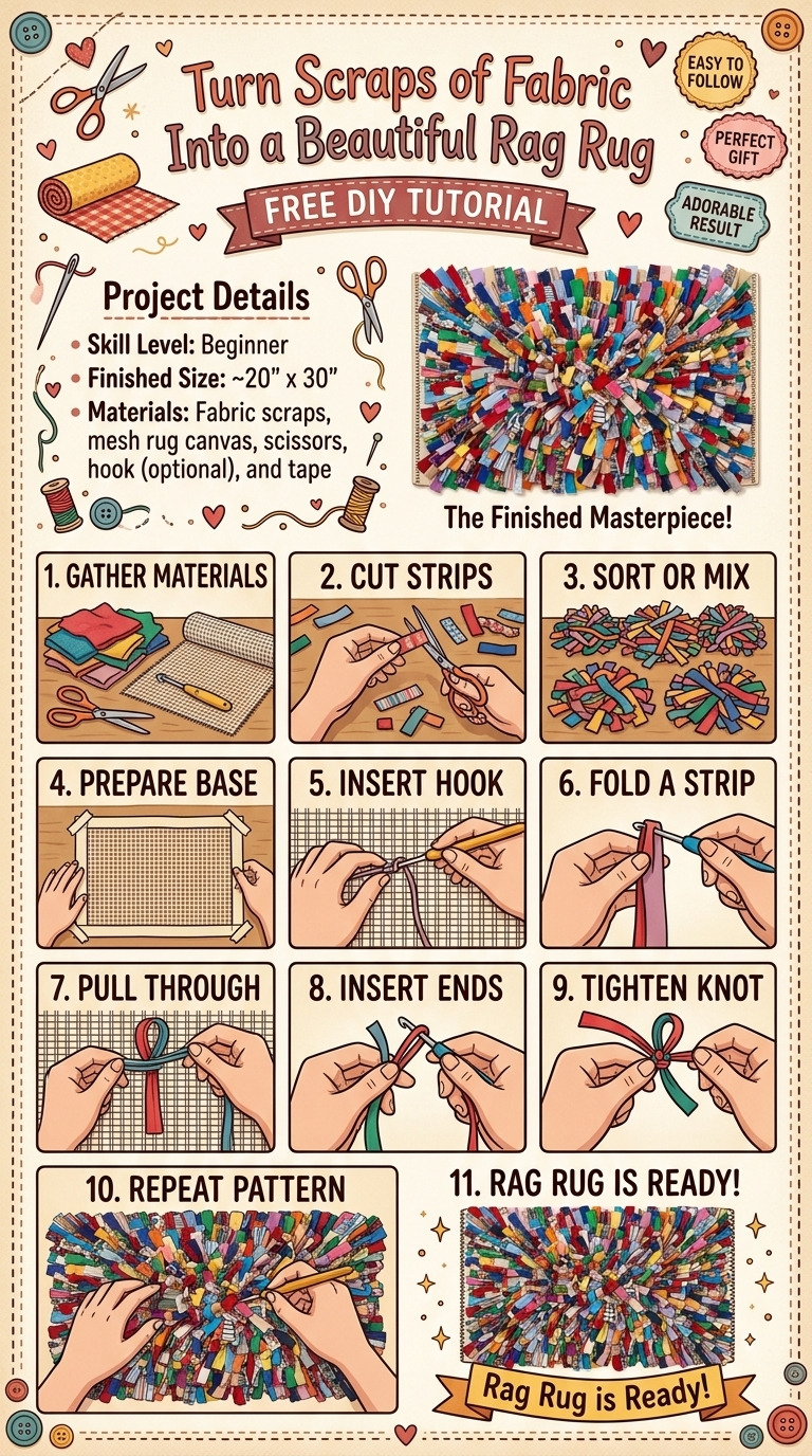 Turn Scraps of Fabric Into a Beautiful Rag Rug